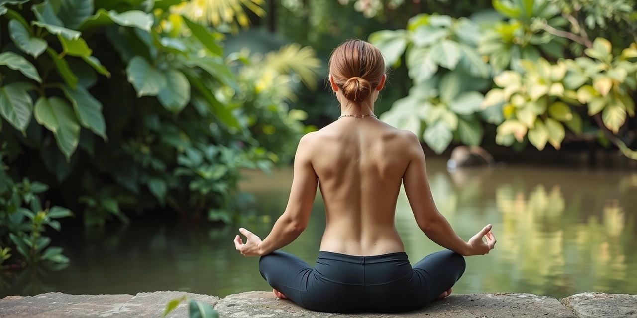 Person meditating in a natural setting